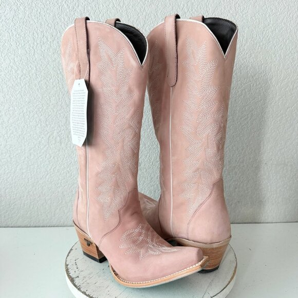 Lane Gallatin Womens Cowboy Boots 10 Pink Cowgirl Western Mid Calf Pointed Toe - Picture 11 of 11